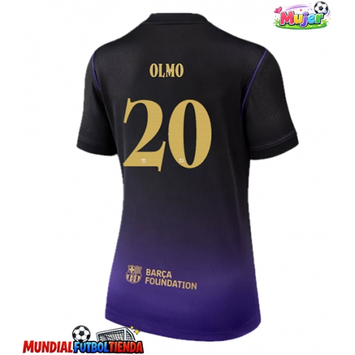 Camiseta Barcelona Dani Olmo #20 Segunda Equipación Replica 2026-27 para mujer mangas cortas